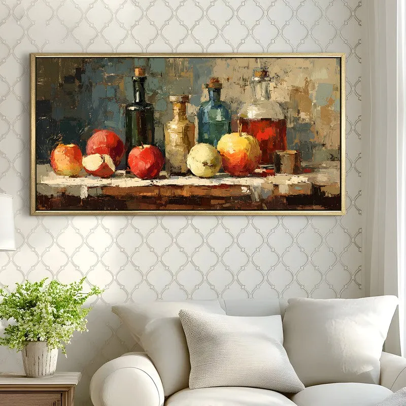 Vintage Table Canvas Wall Painting With Frame media 4