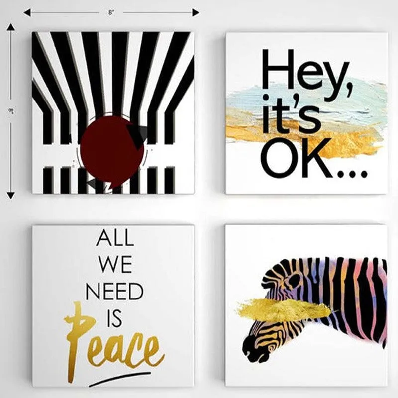 Zebo Canvas Wall Art - Set Of Four media 4