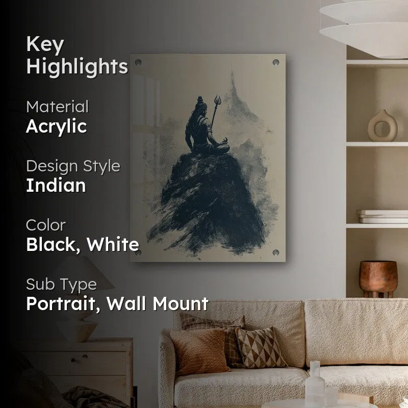 Lord Shiva on Kailash Parvat Acrylic Wall Art media 2