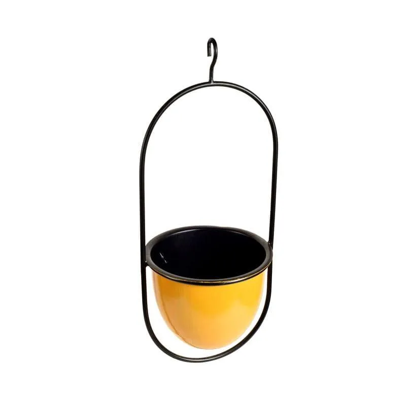 Yellow Love Oval Hanging Planter media 4