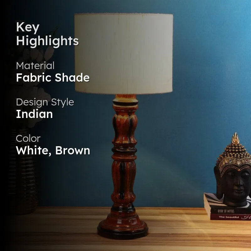 Sorar Gilmore Fabric Table Lamp - White,Brown media 2