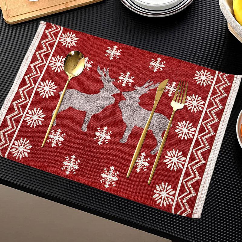 Crimson Stag Jacquard Woven Placemat - Set Of Six media 7