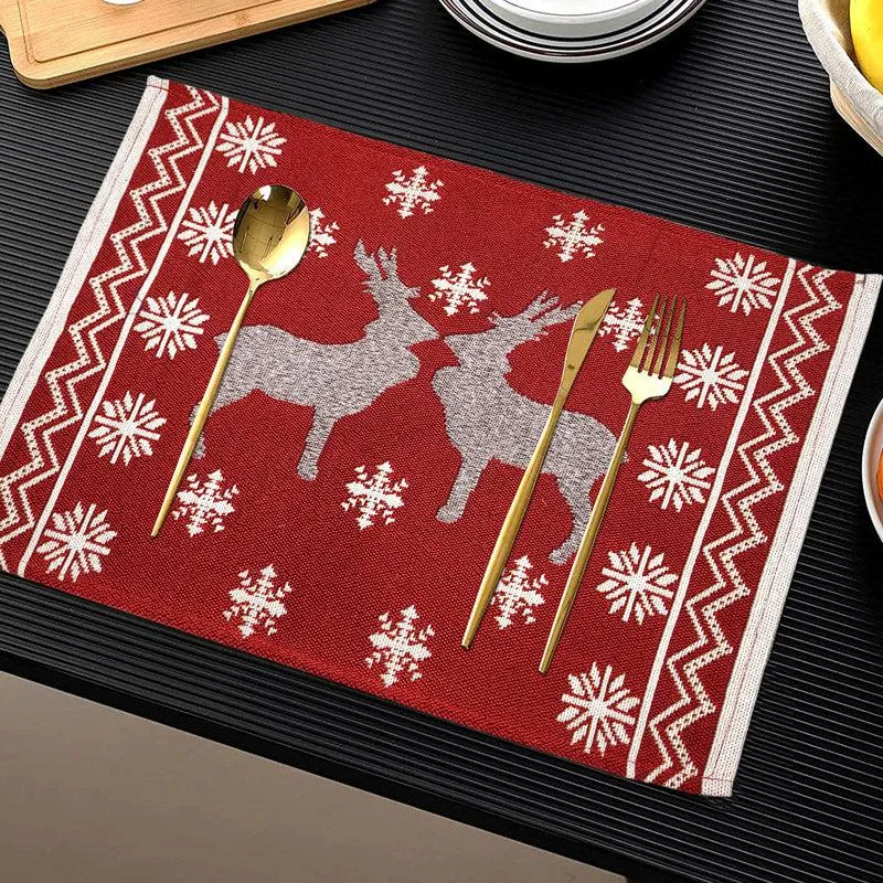 Crimson Stag Jacquard Woven Placemat - Set Of Six media 7