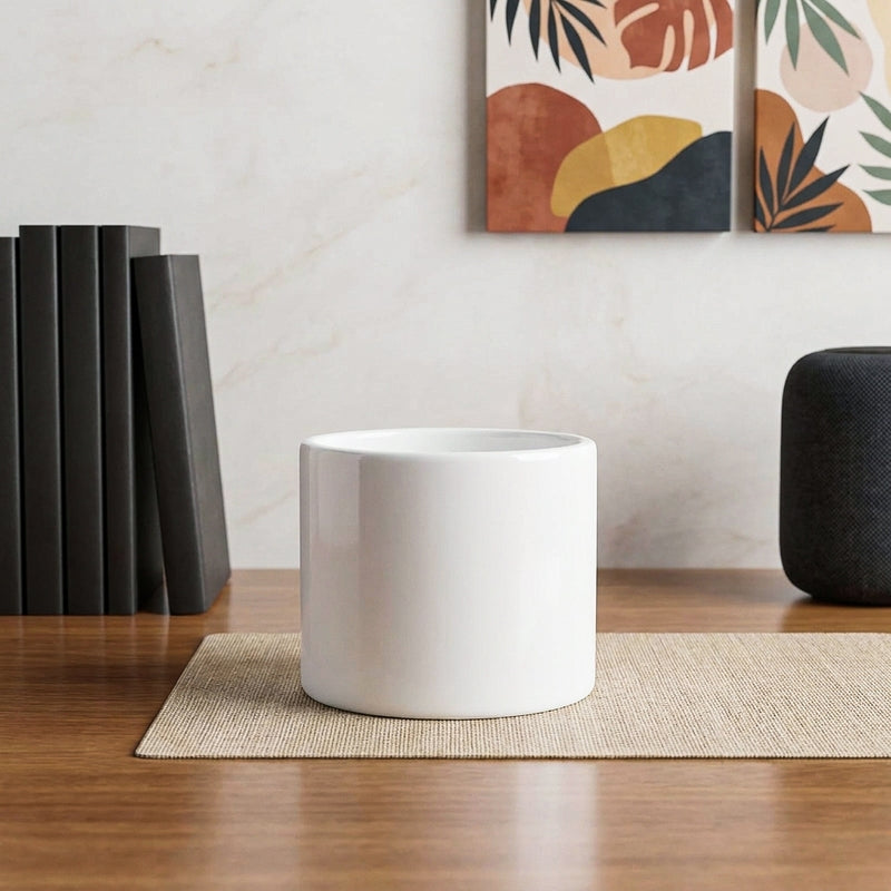 Ugaoo Pipe White Ceramic Pot