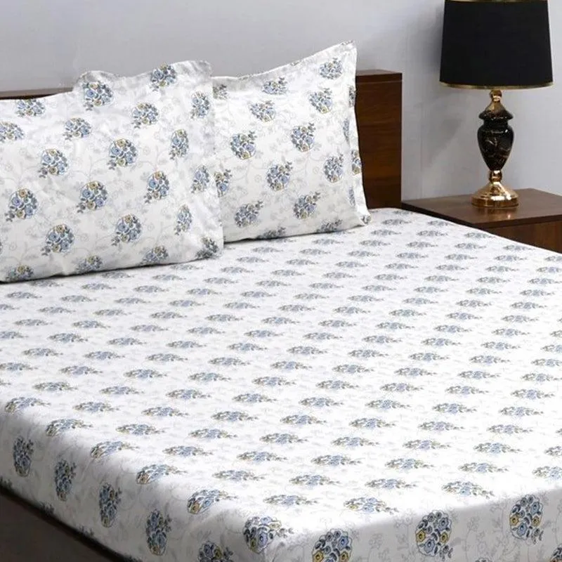 Aachal Ethnic Microfiber Bedsheet (White) - 120 GSM media 4