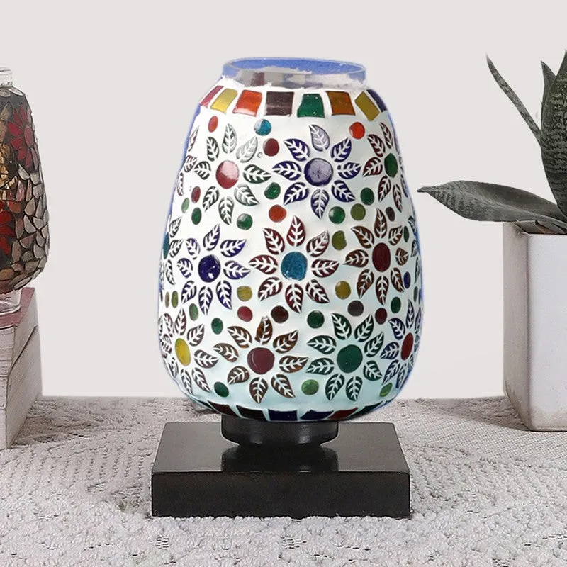 Stelloria Glass Table Lamp With Wooden Base - Multicolor media 4