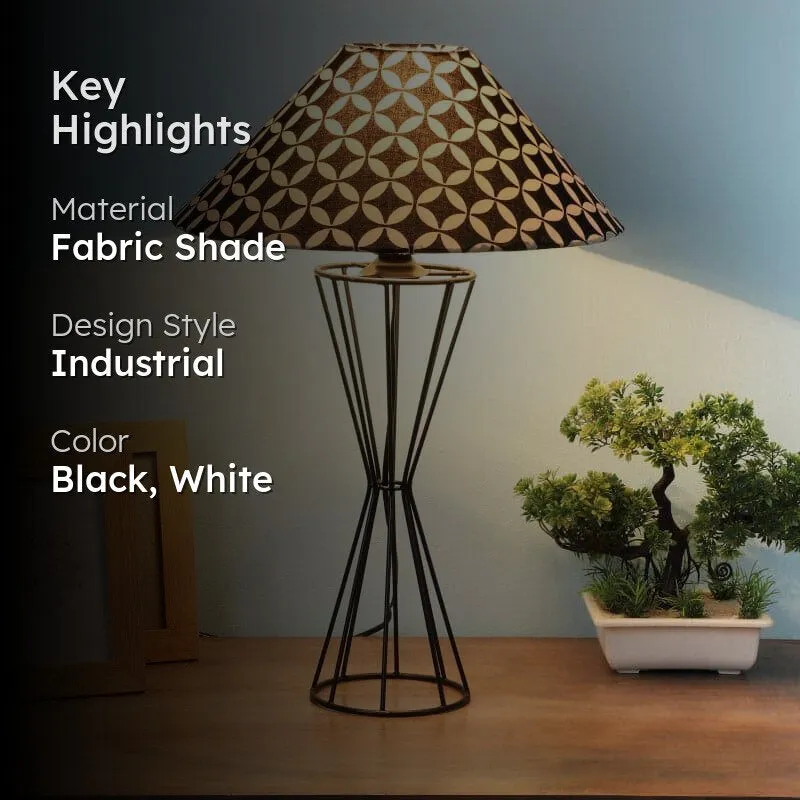 Tatania Briar Fabric Table Lamp - Black,White media 2