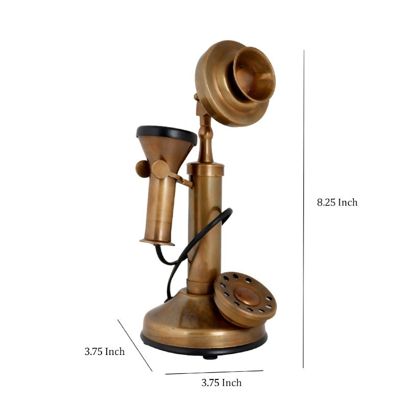 Anora Antique Telephone Showpiece - Antique Gold media 6