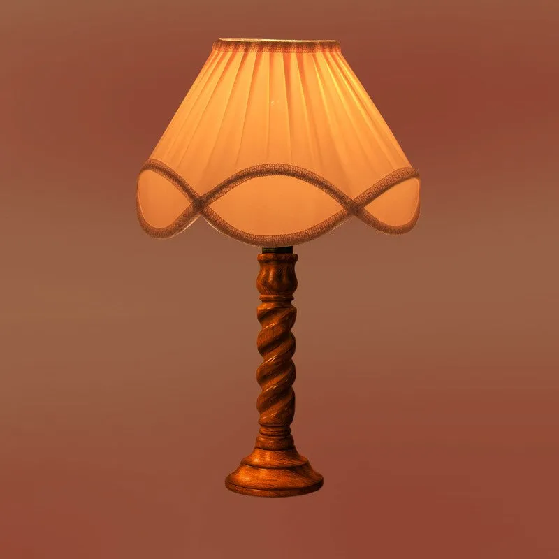 Elvane Myra Wooden Table Lamp - White media 7