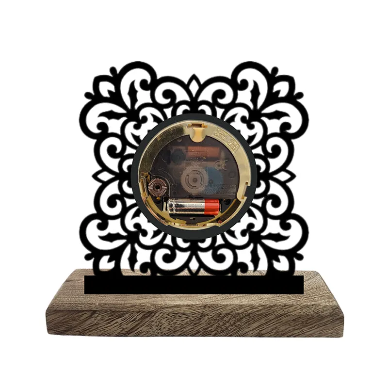 Intricate Noir Analog Table Clock media 3