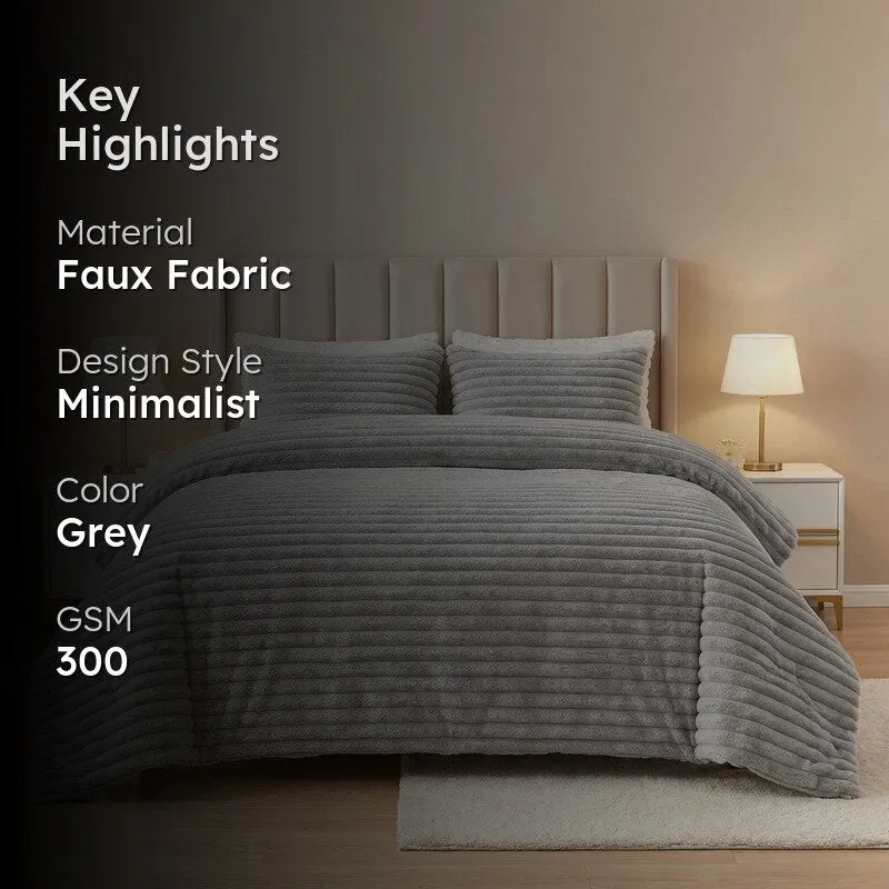 SleepScape Faux Fabric Blanket (Grey)- 300 GSM media 2