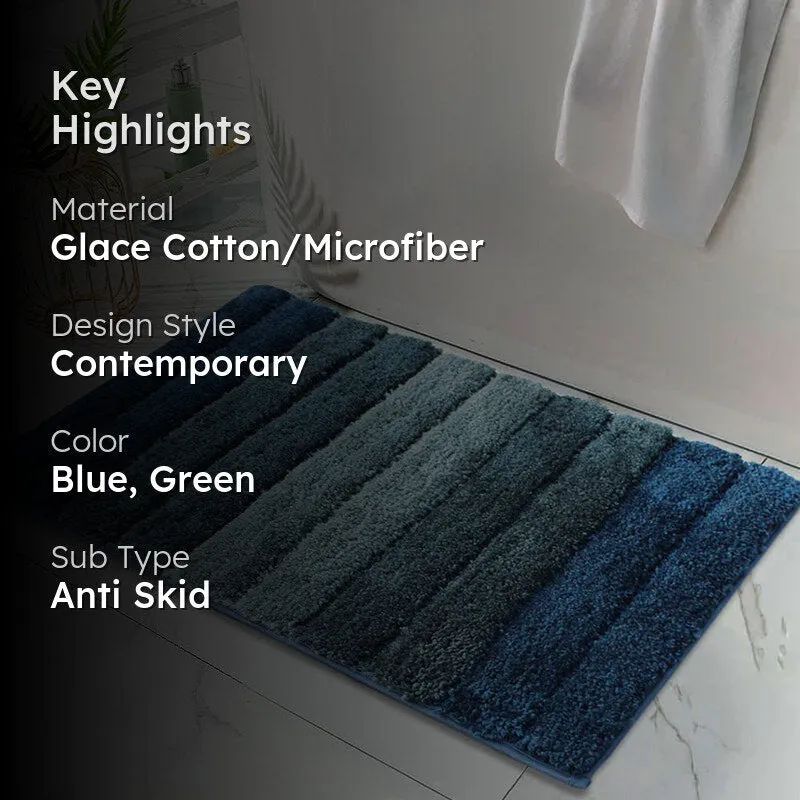 Line Luxe Micro Fiber Bath Mat - Blue, Green media 2