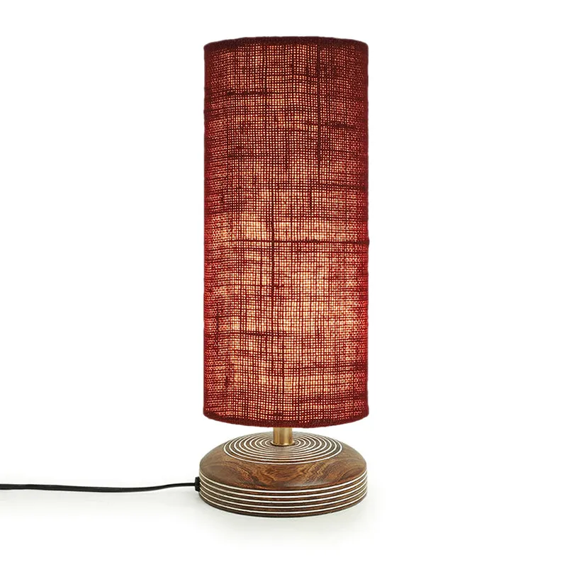 Savera Siera Fabric Table Lamp - Maroon,Brown media 5