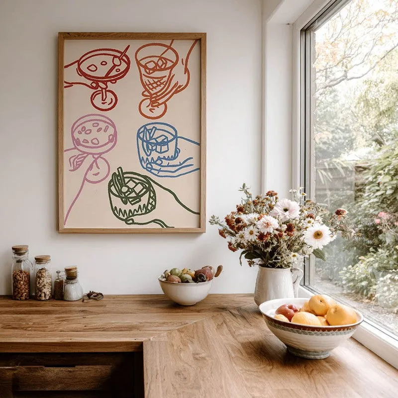 AbstractCheers Archival Canvas Wall Art - Brown media 7