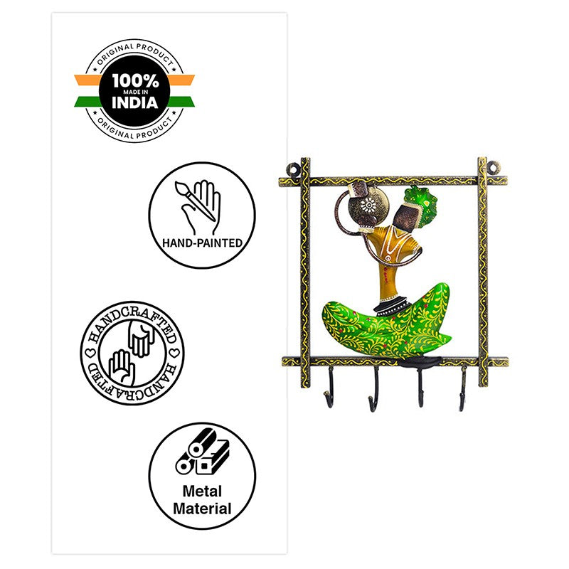 Folk Symphony Handcrafted Key Holder - Green media 4