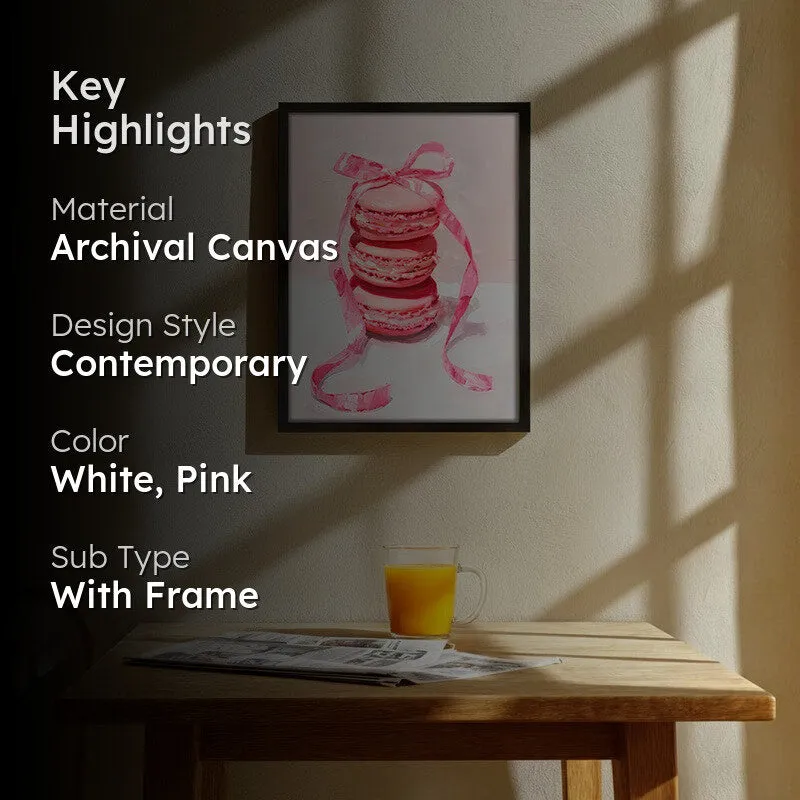 Macaron Magic Archival Canvas Wall Art - Black media 2
