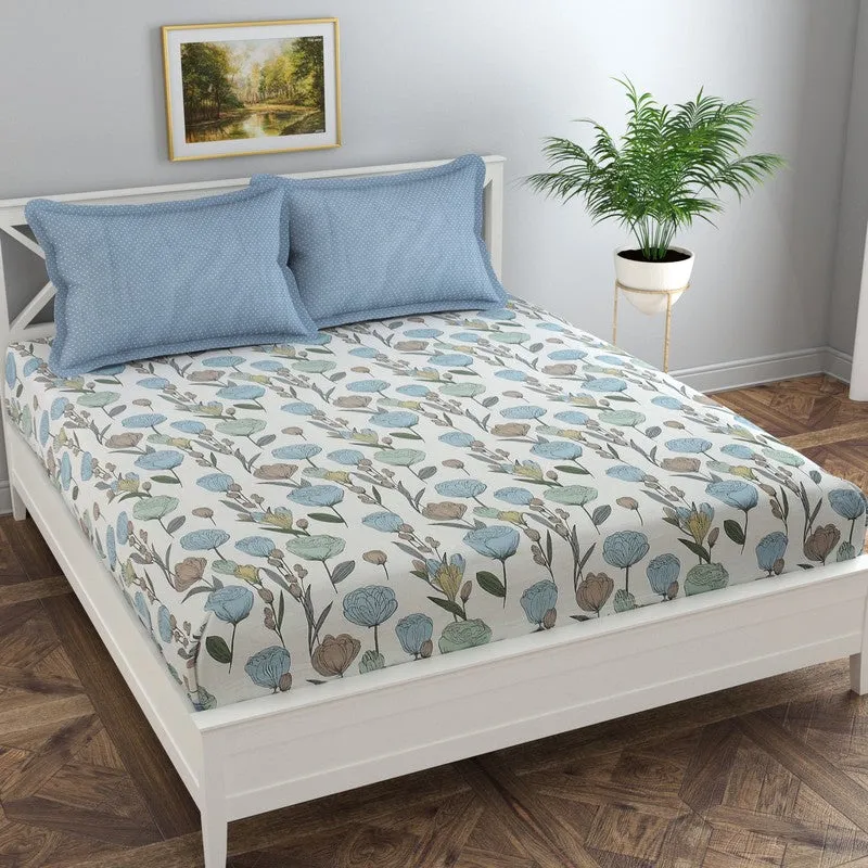 Bloom Haven Cotton Bedsheet - 180 TC media 1