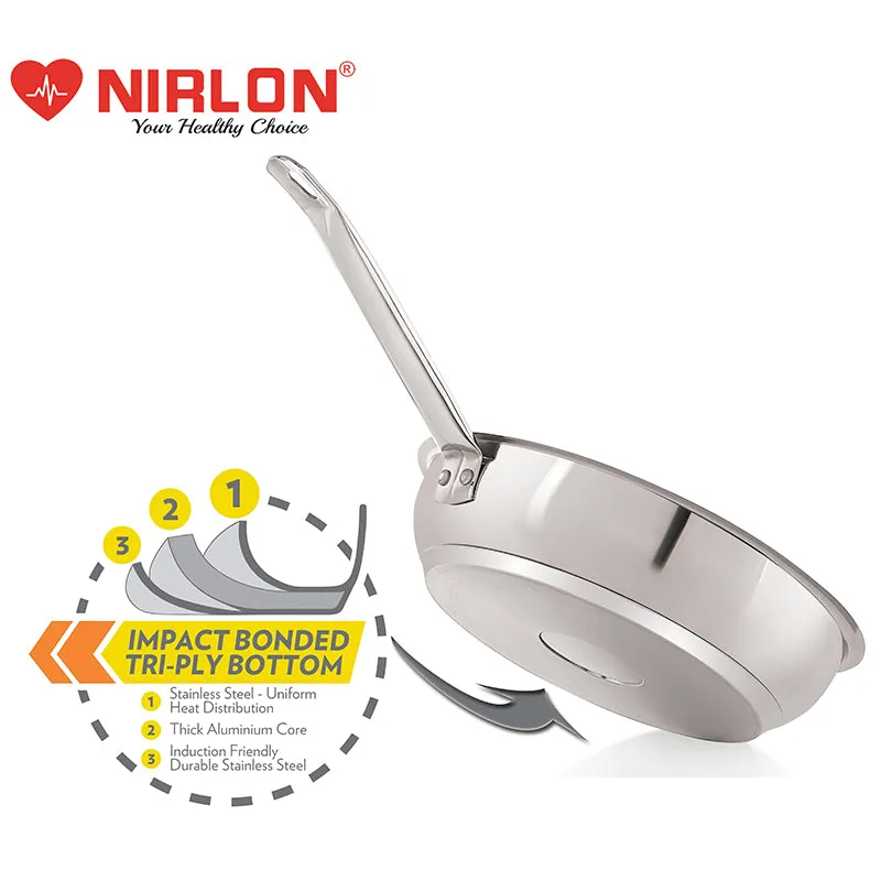 Nirlon Stainless Steel Frying Pan - 9 Inches media 4
