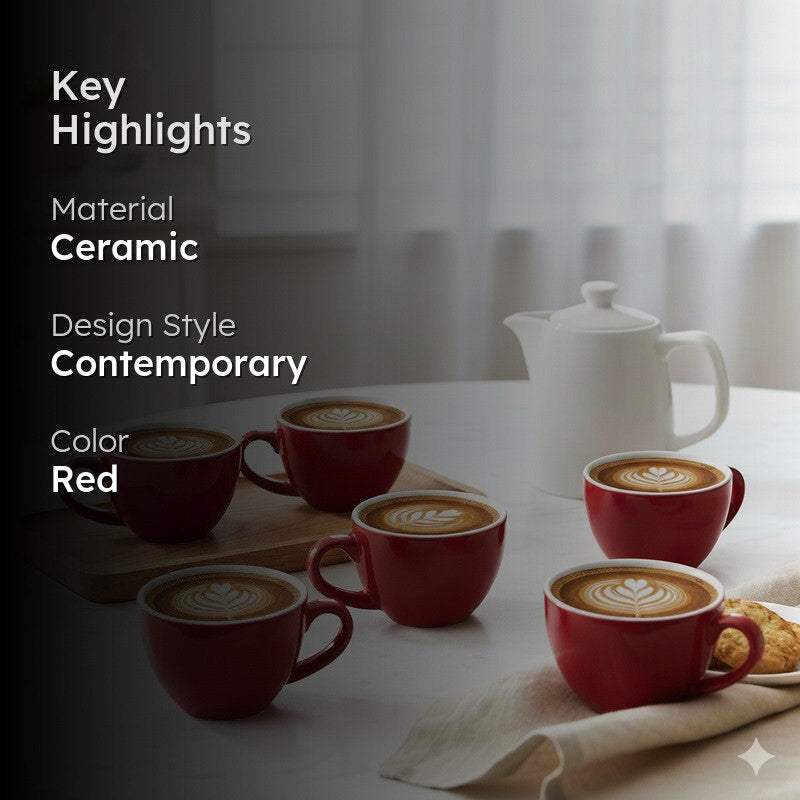 Mystic Ceramic Tea Cup (80 mL Each) - Set Of Six media 2