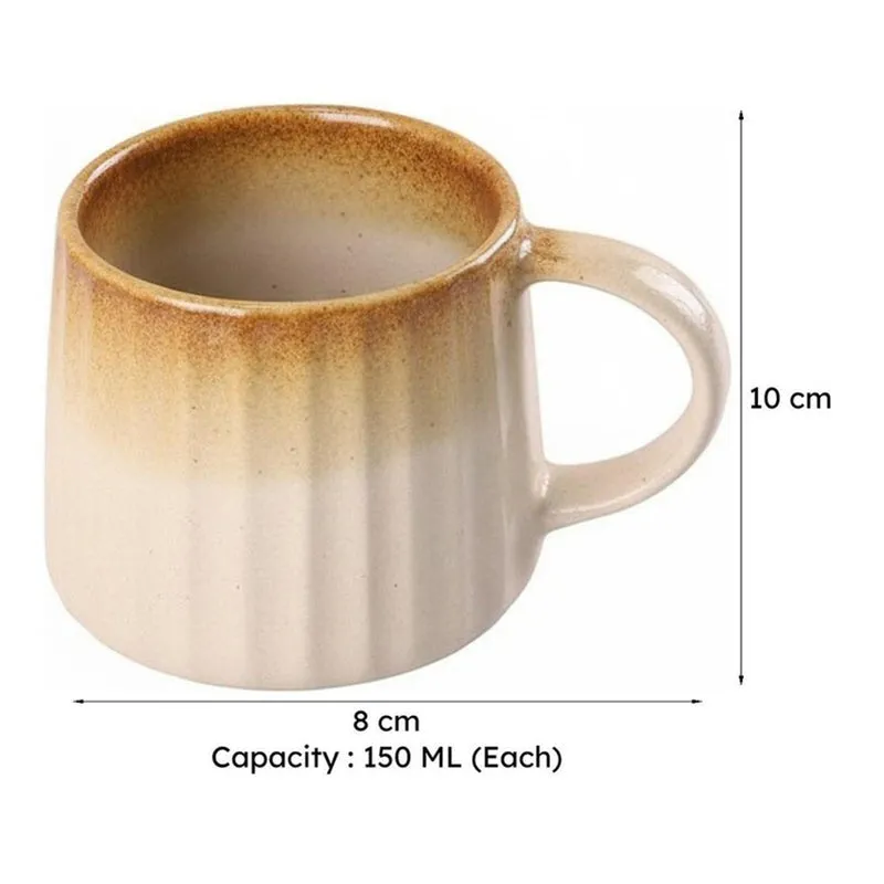 Glairy Ceramic Tea Cup (150 mL Each) - Set of Three media 7