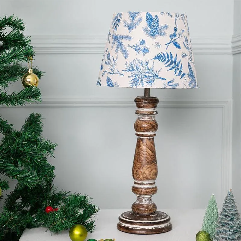 Floral Tinsel Brooks Fabric Table Lamp - Blue,White media 3