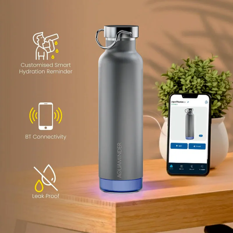 Hot & Cold Mate Smart Water Bottle - Grey (600 mL) media 1