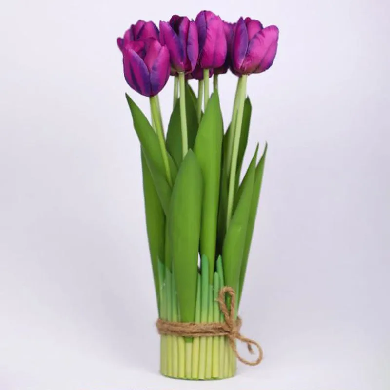 Artificial Tulip Flower Bunch Timeless Charm - Purple media 4