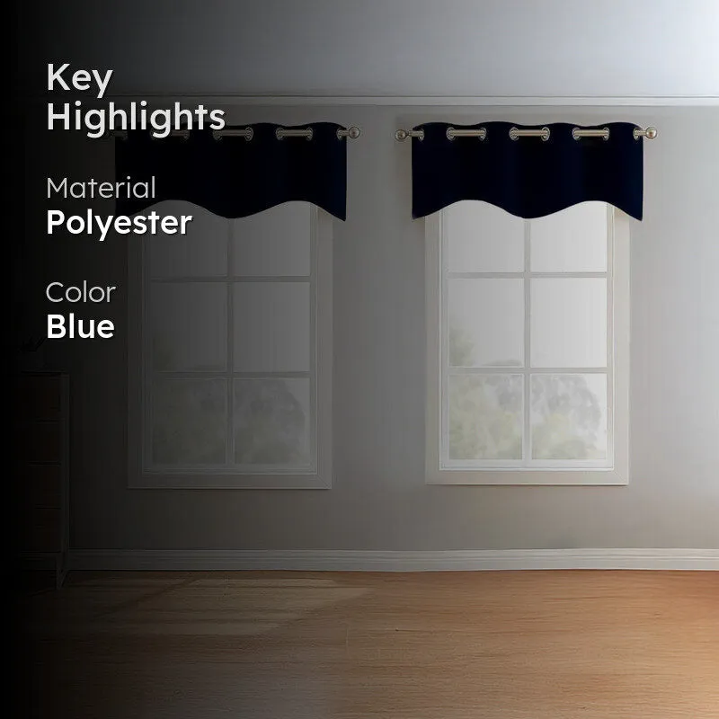 Vienna Pleated Curtain Valance (Navy Blue) - Set Of Two media 2