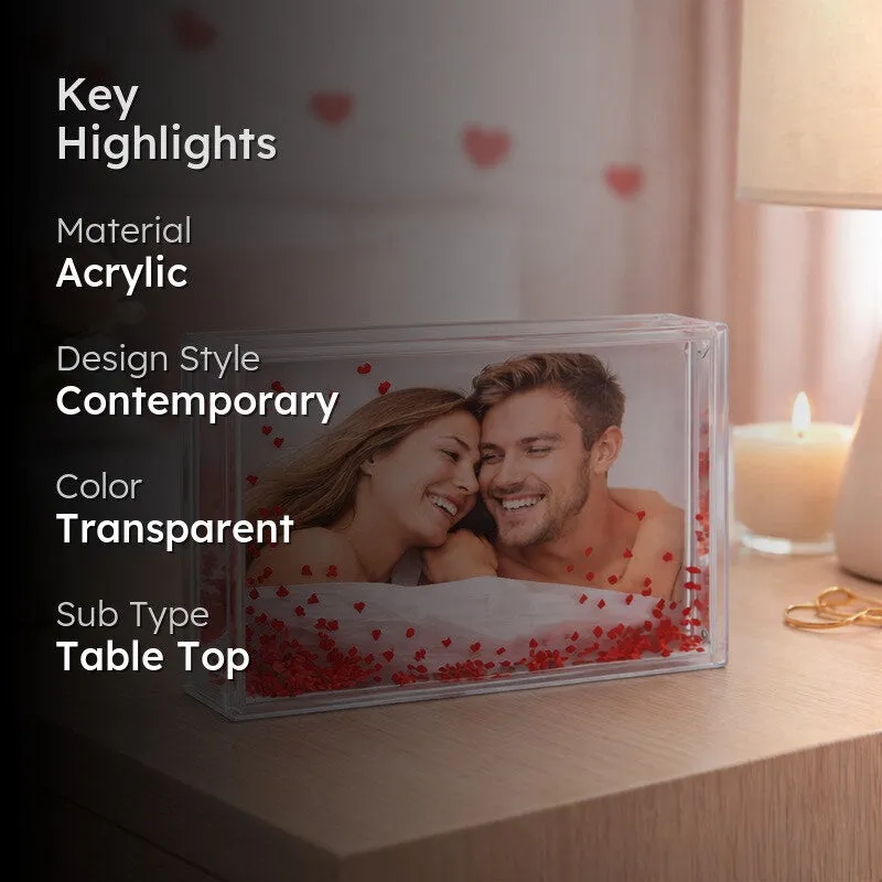 Love Story Glitter Acrylic Photo Frame - Red media 2