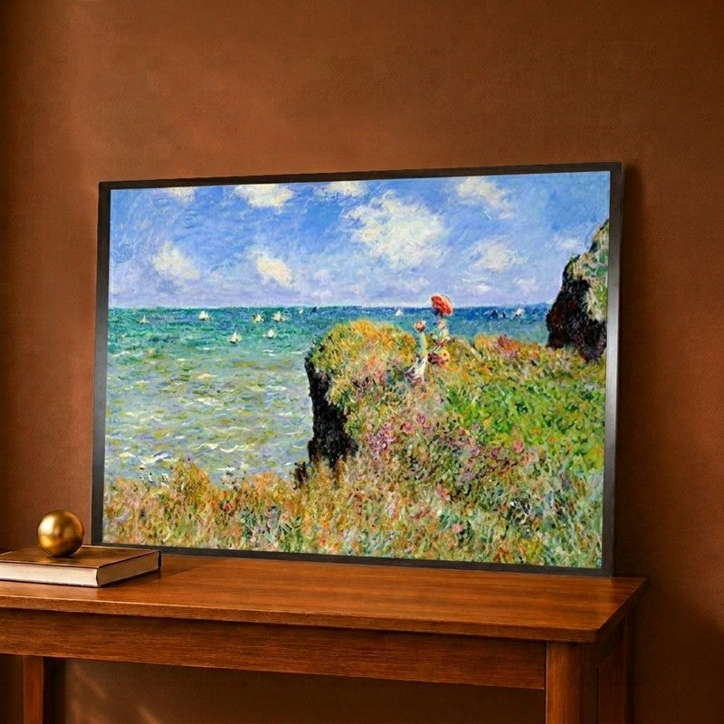 Cliff Walk At Pourville Canvas Wall Painting - 12 x 9 Inches
