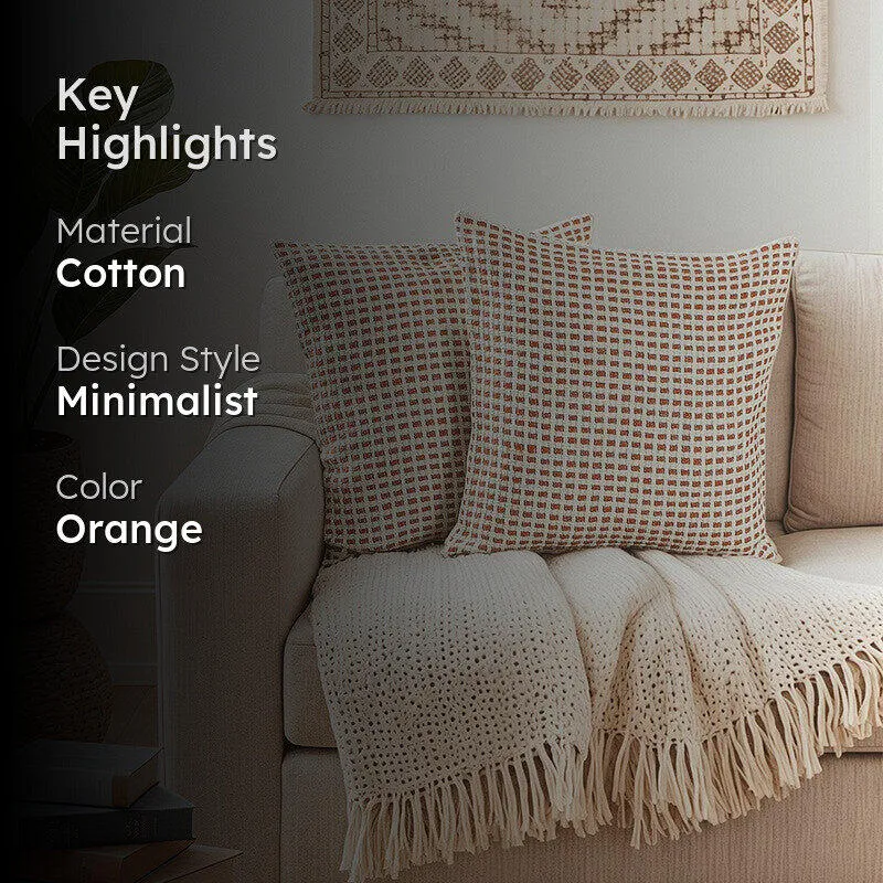 Elys Muse Cushion Cover (Orange) - Set Of Two media 2