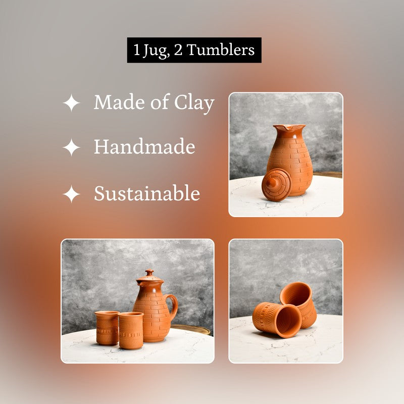 BoroZen Terracotta Jug with Glasses - Three Piece Set media 7