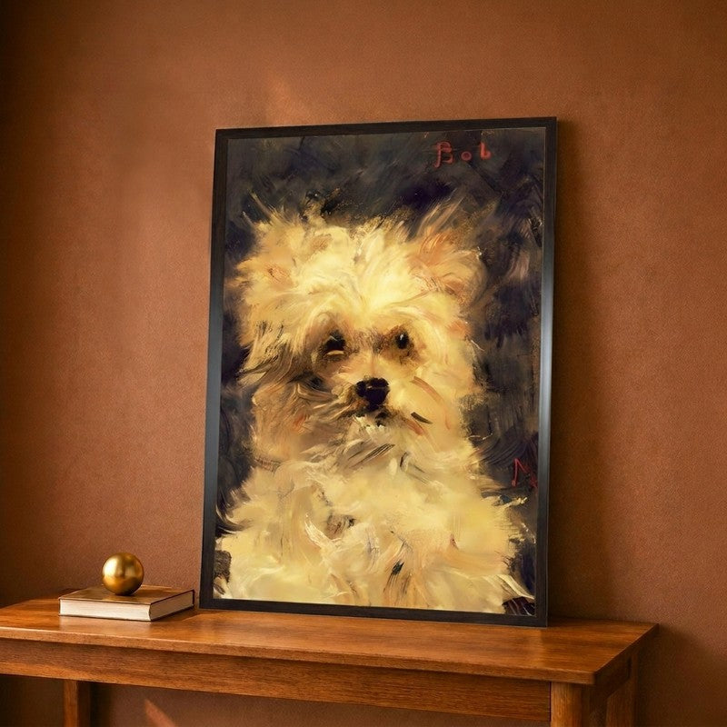 Head of a Dog Bob 1876 Canvas Wall Painting - 9 x 12 Inches