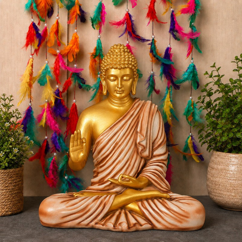 Dhyaan Bliss Buddha Marble Idol - Pink