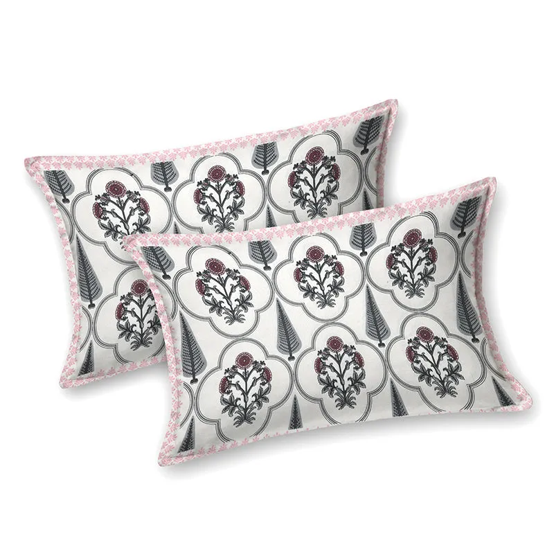 Kritika Cotton Bedsheet (Pale Pink, Green) - 144 TC media 6