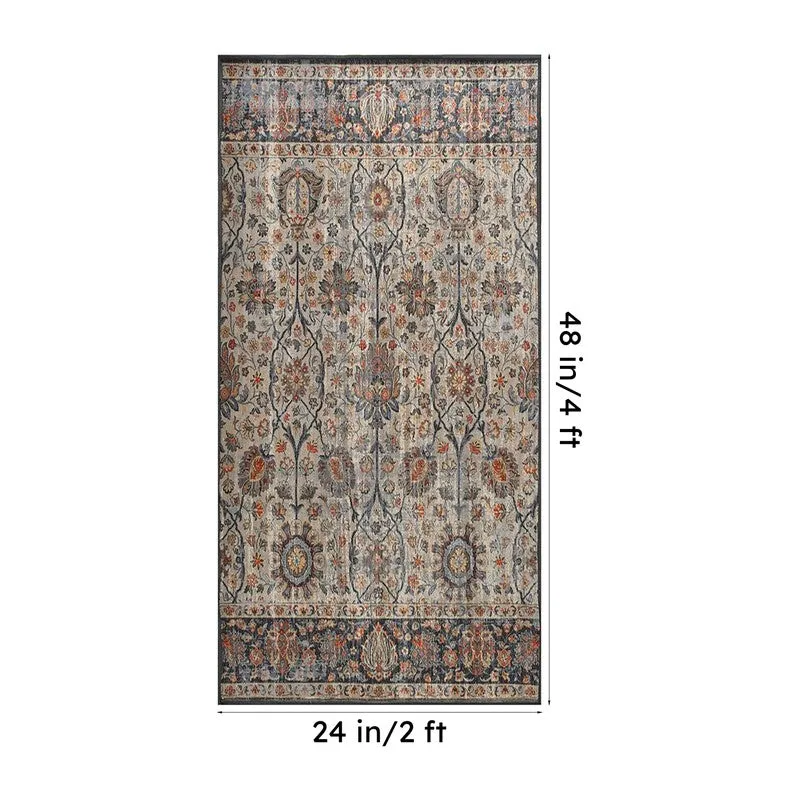 Rectangular carpet shown with 2 ft by 4 ft dimensions