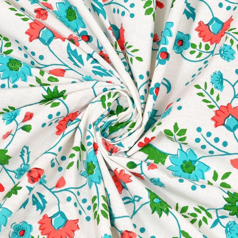 Avinya Floral Cotton Bedsheet (Blue) - 180 TC media 4