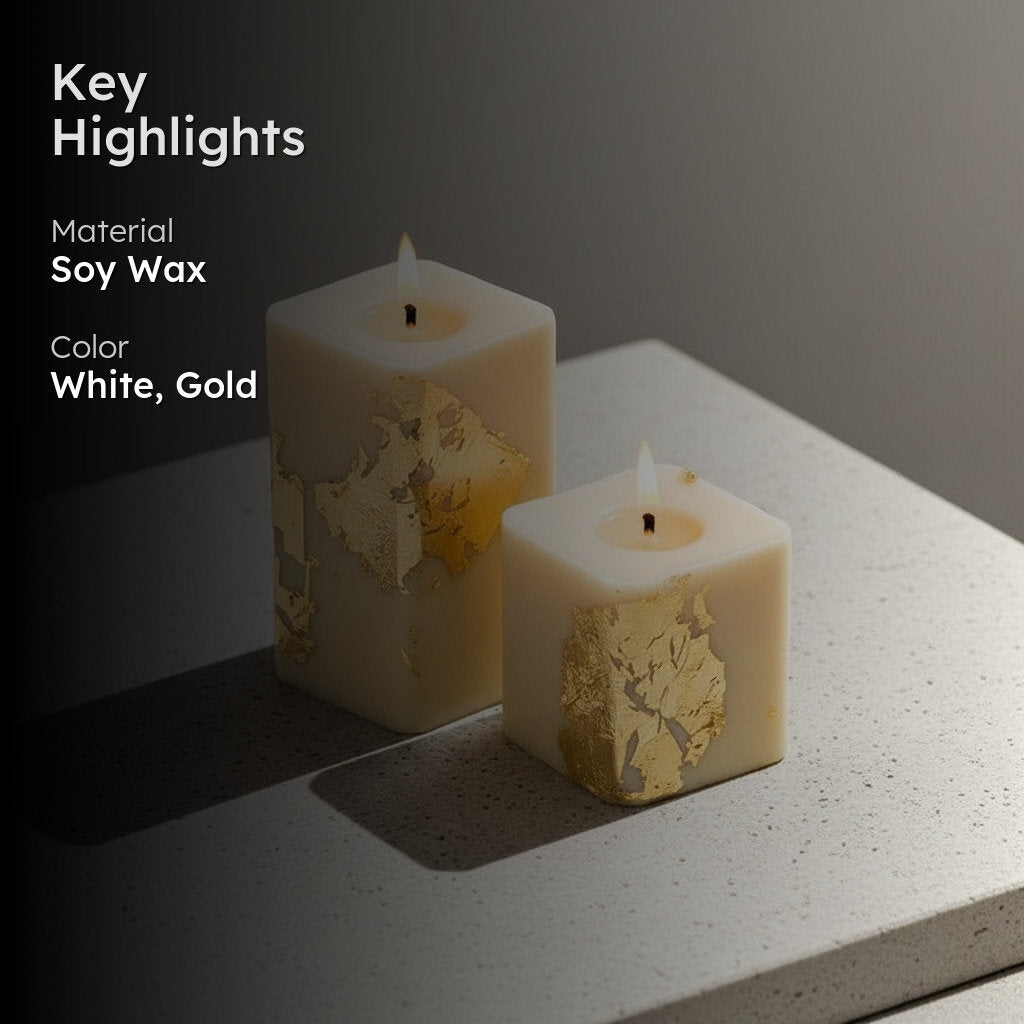 White Gold Love & Kindness- Combo Set of 2 Cinnamon Roll Scented Pillar Candles image 2