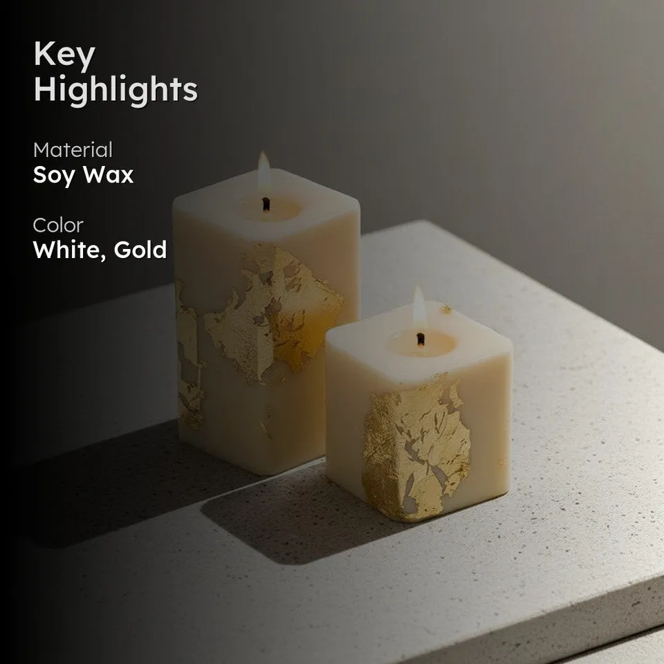 White Gold Love & Kindness- Combo Set of 2 Cinnamon Roll Scented Pillar Candles media 2