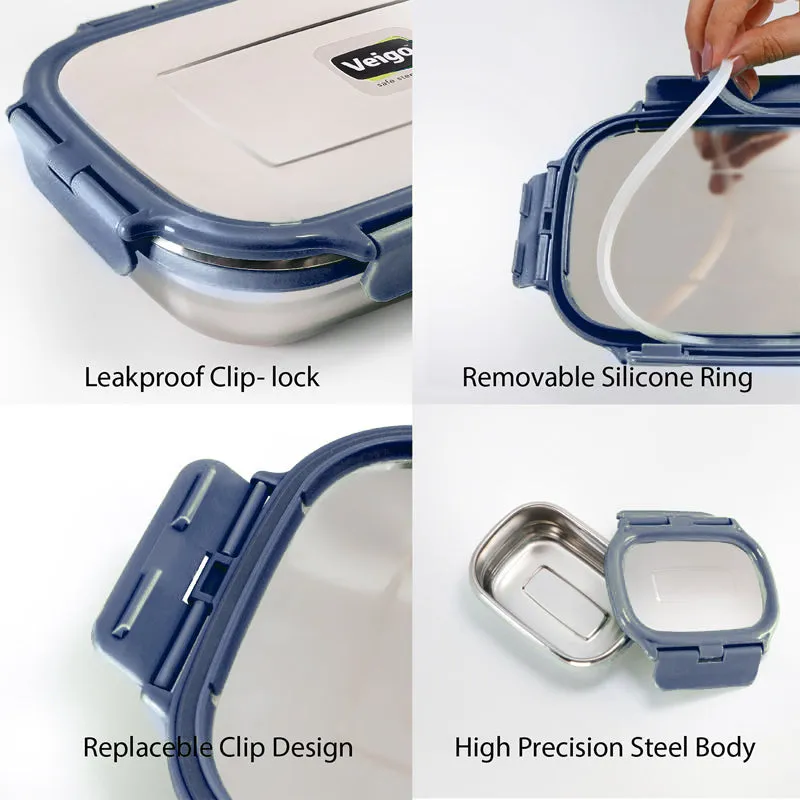 Delico Pack Blue Lunch Box With Insulated Pouch (775 /150 mL) - Three Piece Set media 8