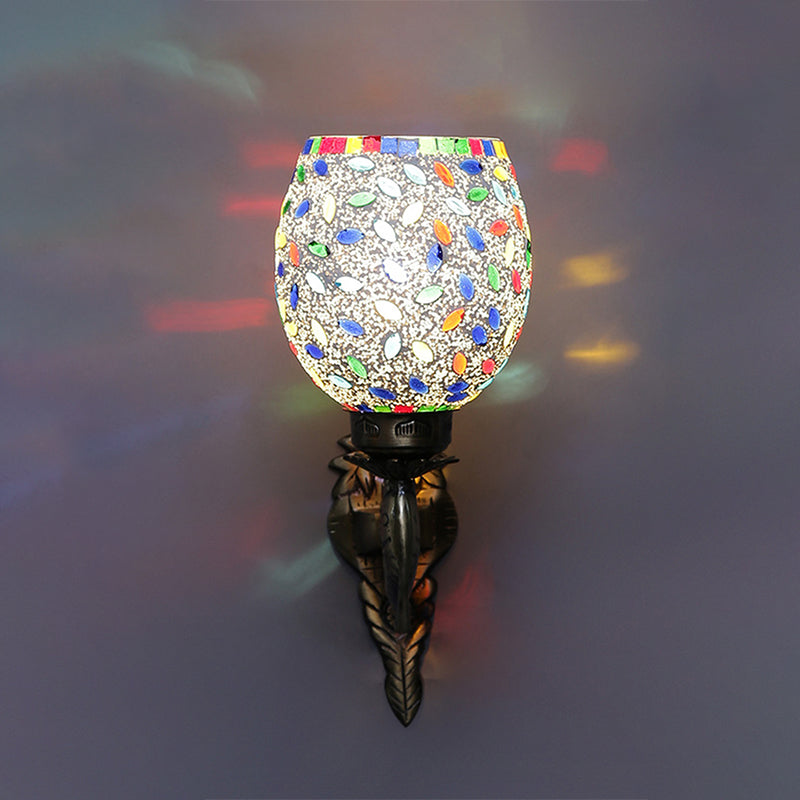 Aajwa Ziada Mosaic Glass & Metal Wall Lamp