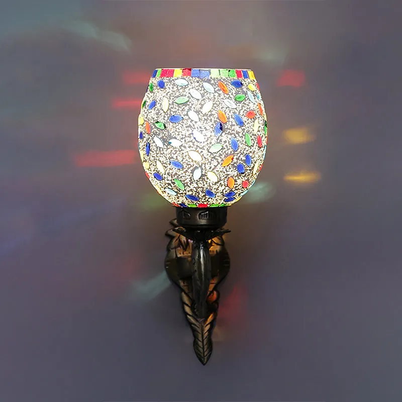 Aajwa Ziada Mosaic Glass & Metal Wall Lamp media 1