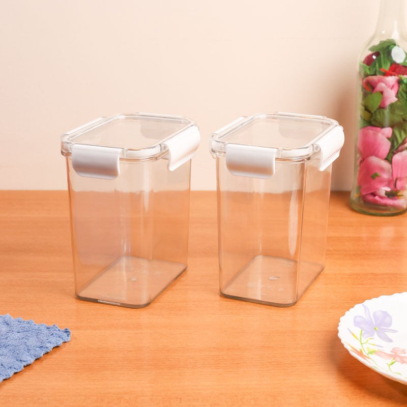 AirLock White Clear PET Container - Set Of Two