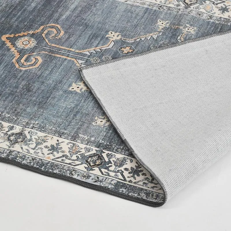 Seref Velvet Rectangle Anti-Skid Carpet media 5