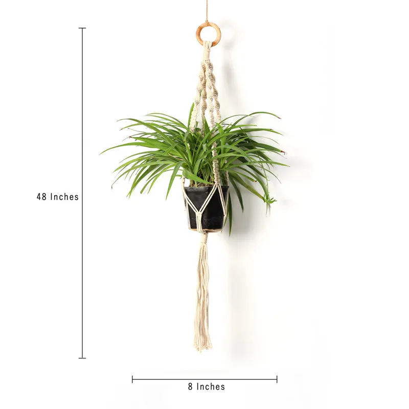 Boheme Botanica Macrame Hanging Planter (White) - Set Of Two media 6