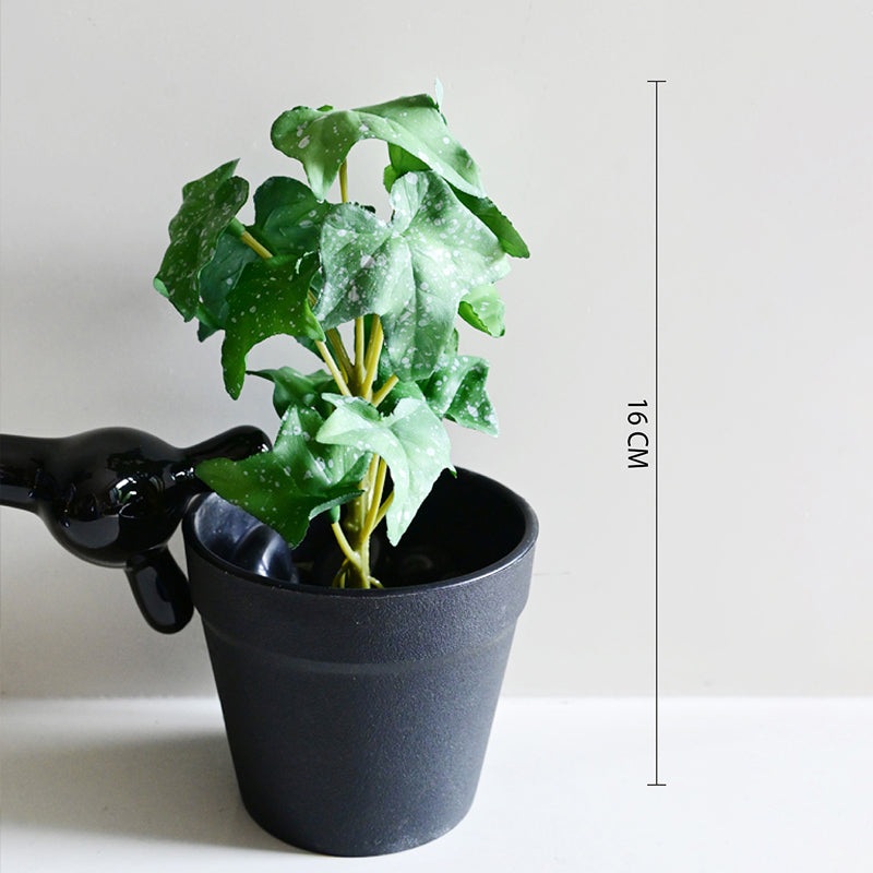 Ivette Artificial Mini Ivy Plant With Basic Black Plastic Pot (Green) - 16 cm media 7