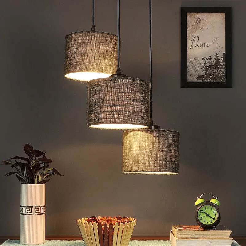 Sunset Glow Triple Metal Ceiling Lamp - Grey media 1