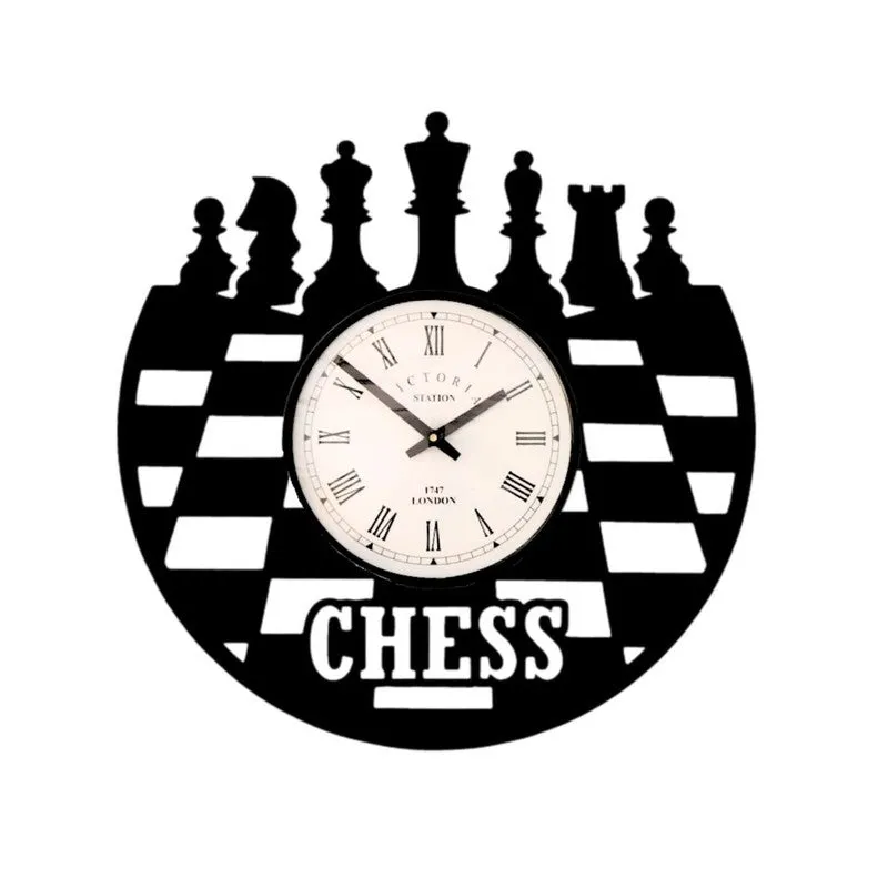 Checkmate Steel Analog Wall Clock - Black media 4