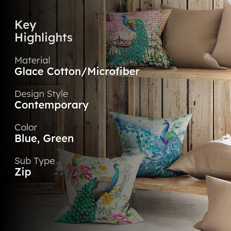 Mayura Trio Printed Cushion Cover Set - Set Of Three media 2