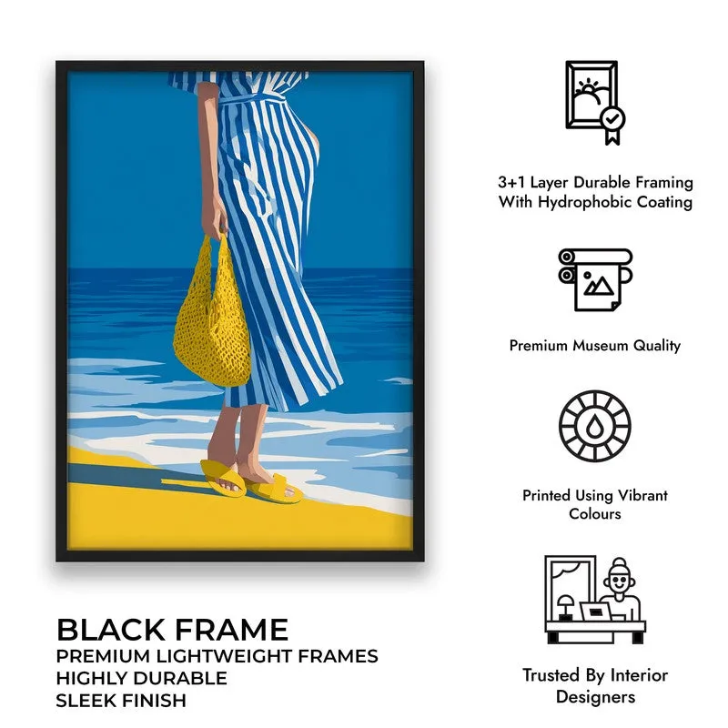 Shoreline Canvas Wall Painting - Black Frame media 9